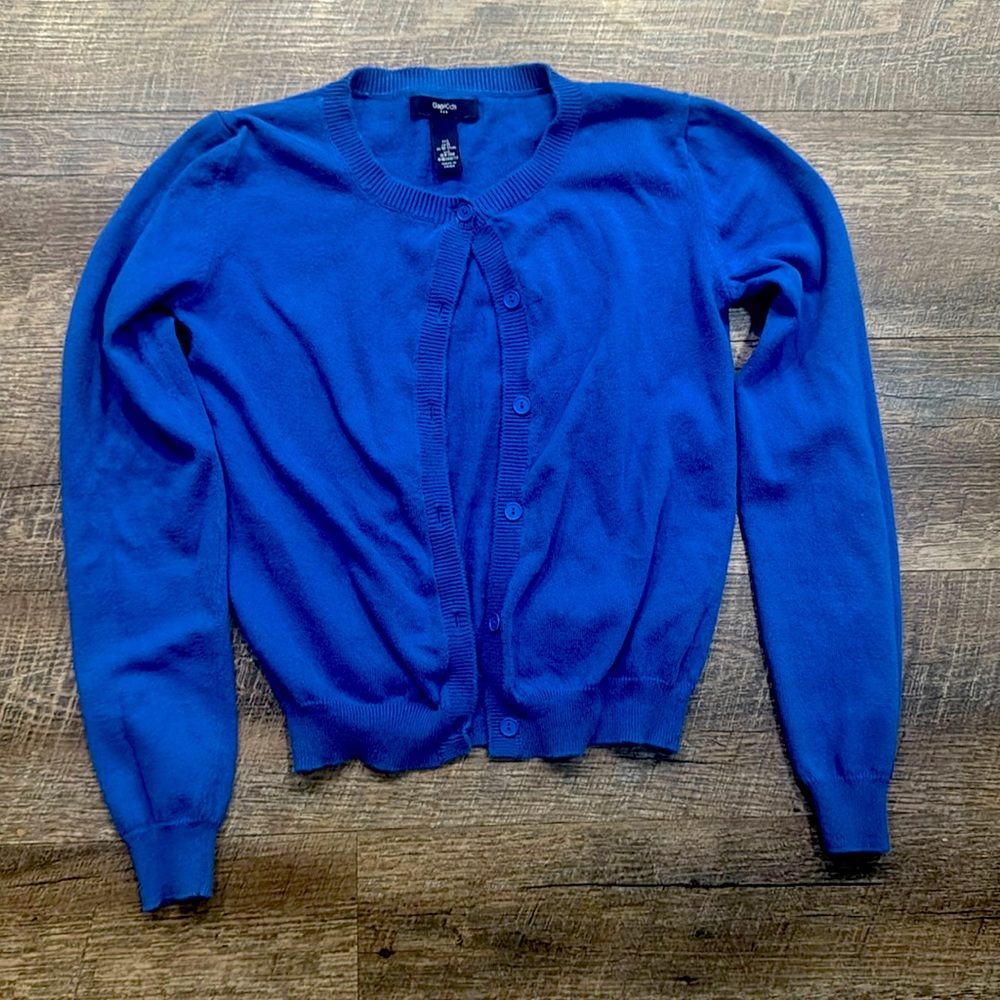 Girls Gap Kids royal blue cardigan size large.